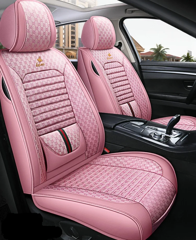 

Autocovers Car Seat Covers For Sedan SUV Durable Leather Universal Full Set Five Seaters Cushion Mat Front and Back Multi