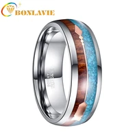 bonlavie 8mm width tungsten steel mens ring veneer rose gold arrow fully polished inner dome tungsten carbide ring