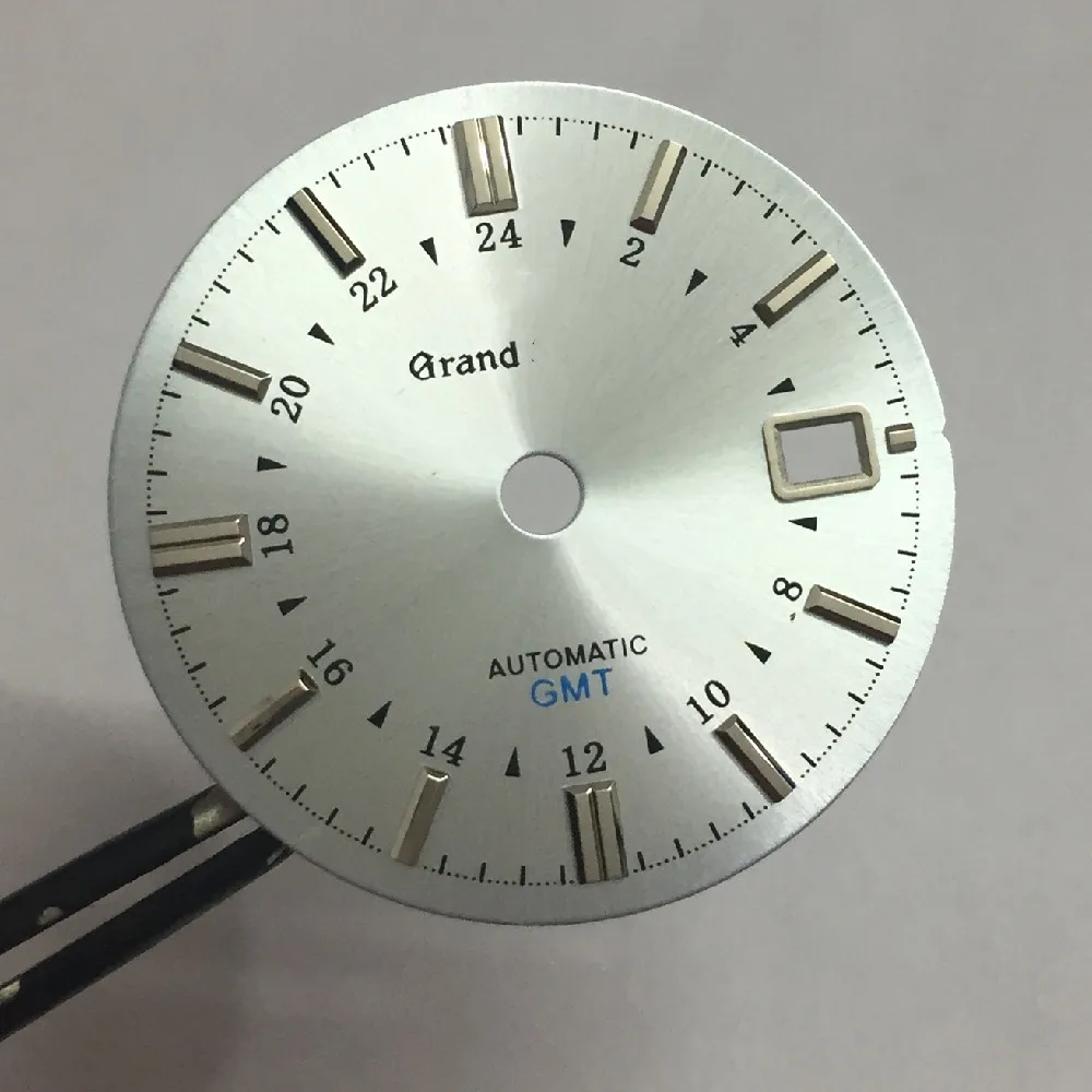 31mm dial white blue no luminous watch accessories GS literally for Japan GMT NH34 mechanical movement watch modification