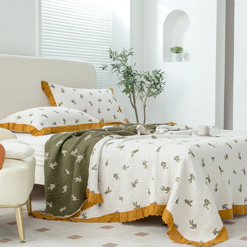 

New Cotton Blanket Gauze Towel Quilt Washable Bed Linen Summer Air Conditioning Quilt Double Sheet