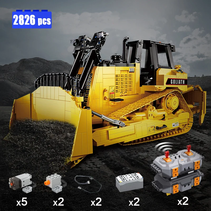 

IN STOCK CADA Master 1:16 Remote Control CAT Heavy Bulldozer Building Blocks Engineering Vehicle Bricks Assembling Toys for Boys
