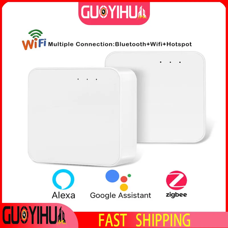 

Умный шлюз GUOYIHUA Tuya, хаб с несколькими режимами, мост для умного дома, Wi-Fi + Bluetooth-Совместимость с Zigbee Tuya/дистанционное управление через прилож...