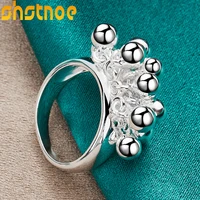 925 sterling silver smooth grape bead ring for women engagement wedding charm fashion party jewelry gift