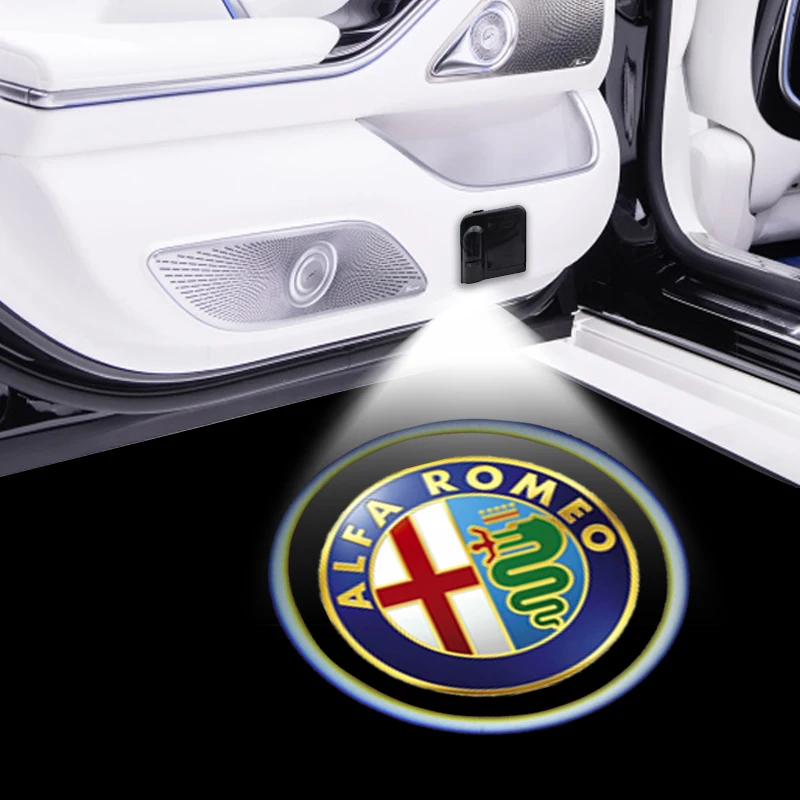 

LED Car Door Projector Decor Lamp Welcome Lights for Alfa Romeo Mito 147 156 159 166 GT Giulia Giulietta Stelvio Car Accessories