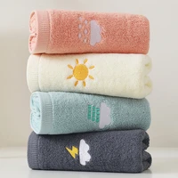 towel 100 pure cotton 74 34cm home towel embroidery family style men women soft absorbent cute large couple bath towel