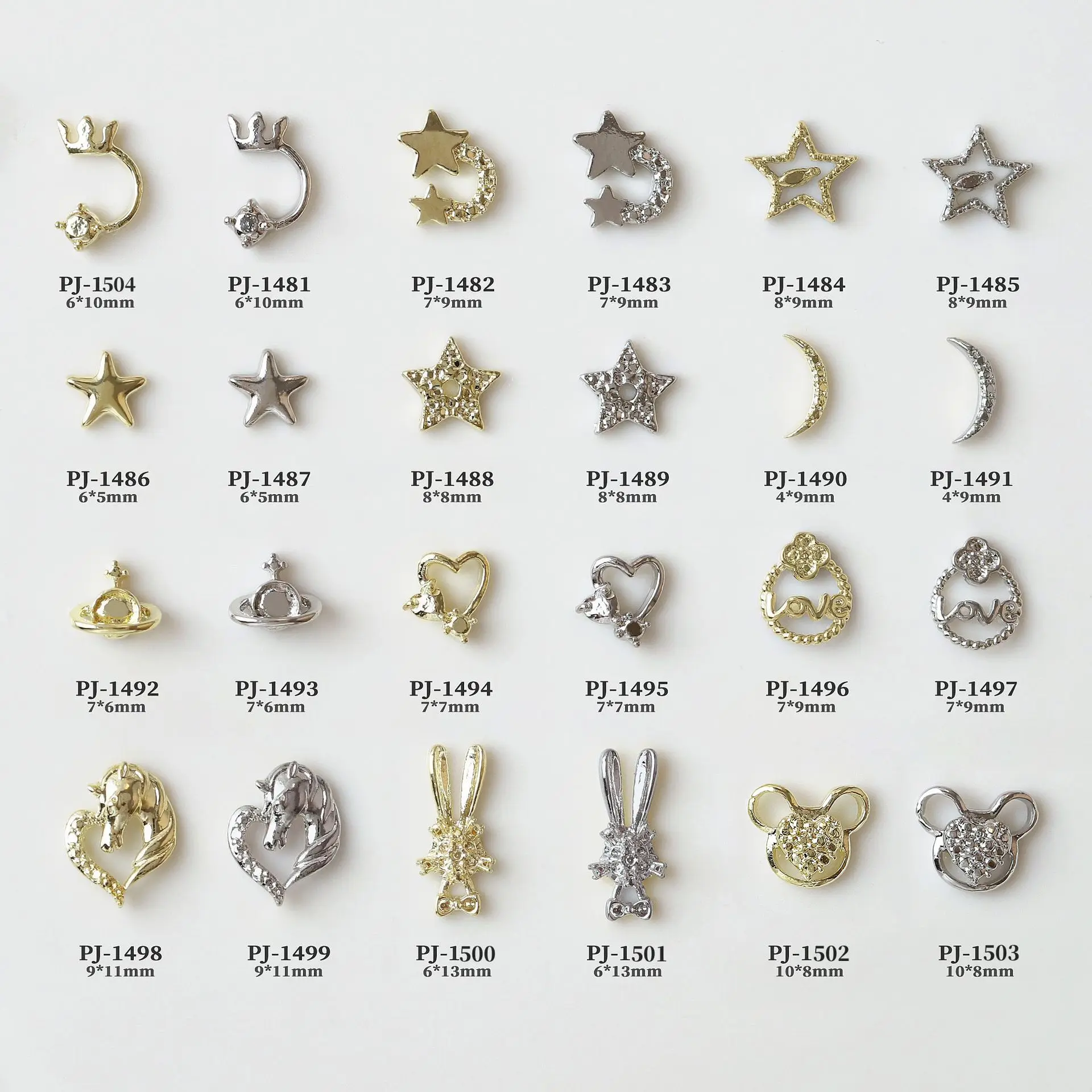 

100pcs Star Heart Metal Alloy Rivet Nail Art Parts Decorations Supplies Professionals Kawaii Nails Accessories Designs Charms