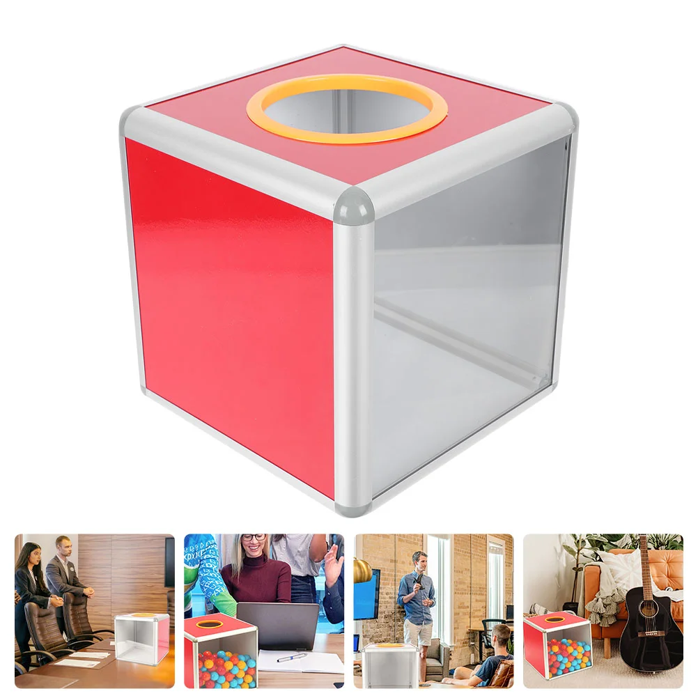 

Box Donation Raffle Lottery Multi Transparent Function Ballot Case Meeting Accessory Cubic Drawing Clear Charity Suggestion