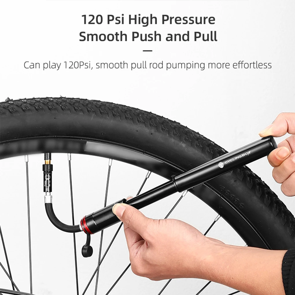 

Портативный насос для велосипедных шин 120PSI, ручной велосипедный воздушный компрессор, насос из алюминиевого сплава, надувной насос для шар...