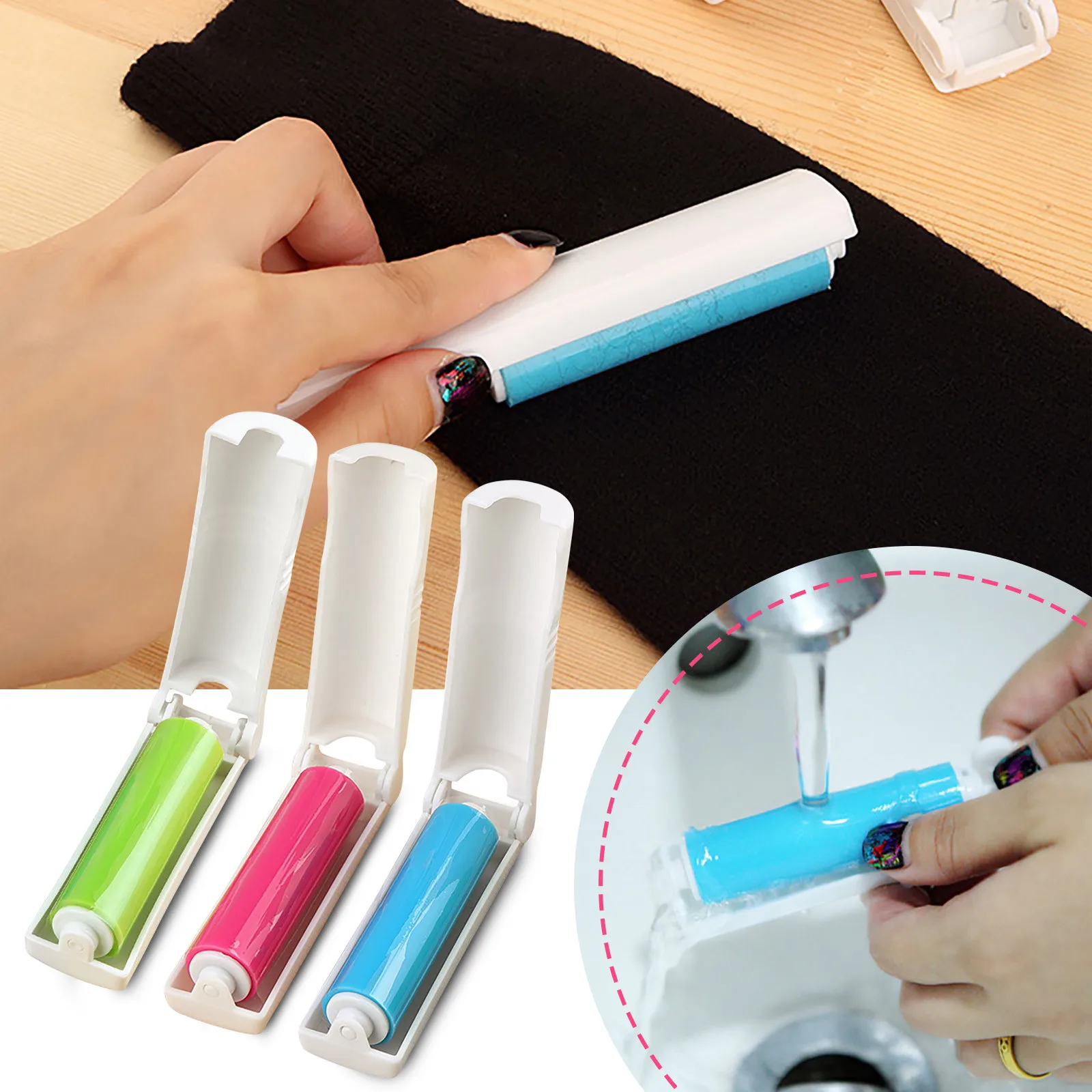 

Reusable Clothes Pet Hair Remover Cleaning Brush Can Clean Lint Roller Sticky Silica Gel Dust Brush Pet Cloth Furniture Tools