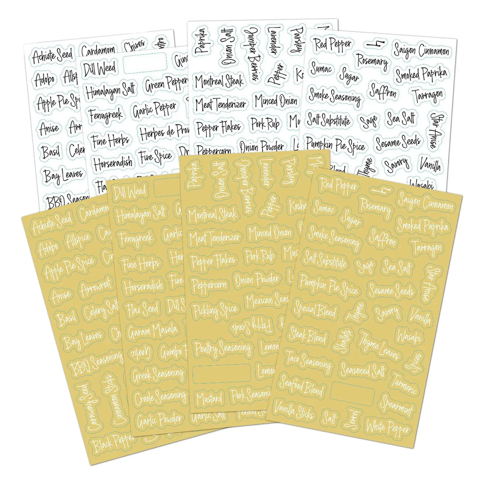 

Water Resistant Clear Spice Labels Stickers ,Preprinted 276x Decals ,Seasoning Stickers for Canisters ,Containers ,Kitchen Jars