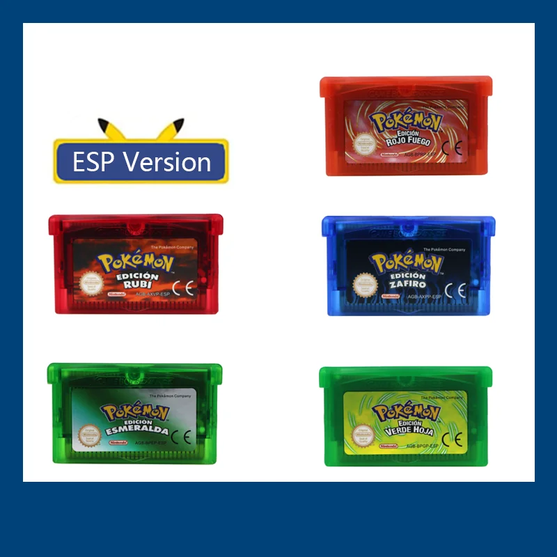 Картридж игровой для видеоигр pokemon 32 бит карта консоли GBA DS 2DS 3DS NDSL Изумрудный