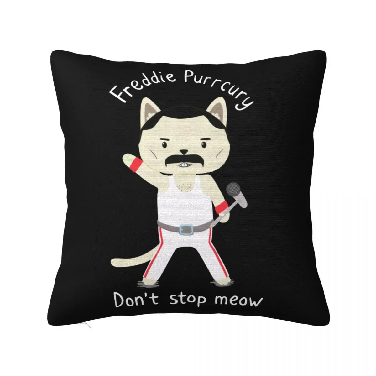 

Rock Metal Pillow Case Don t Stop Meow Cute Freddie Cat Soft Polyester Pillowcase Bed Zipper Spring Cover