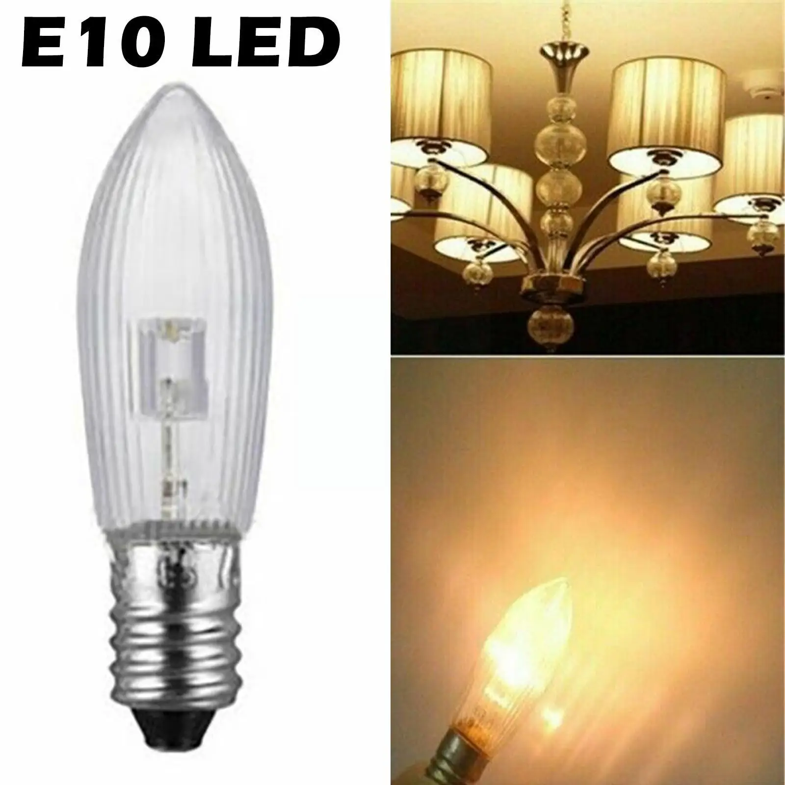 

E10 LED Bulbs Light Replacement Lamp Bulbs for Light Chains 10V-55V AC Bathroom Kitchen Home Lamps Bulb Decoration Lights G0Q0