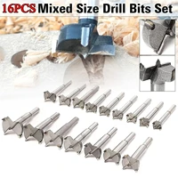 16pcs15 35mm multifunctional woodworking drill bit self centering hole saw cutter hole drilling tools forstner high hardness dri