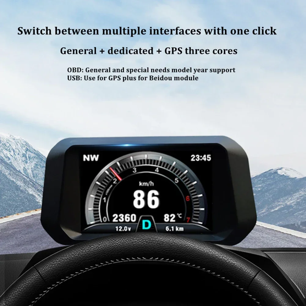 Автомобильный дисплей HUD на лобовое стекло GPS-гид OBD многофункциональный