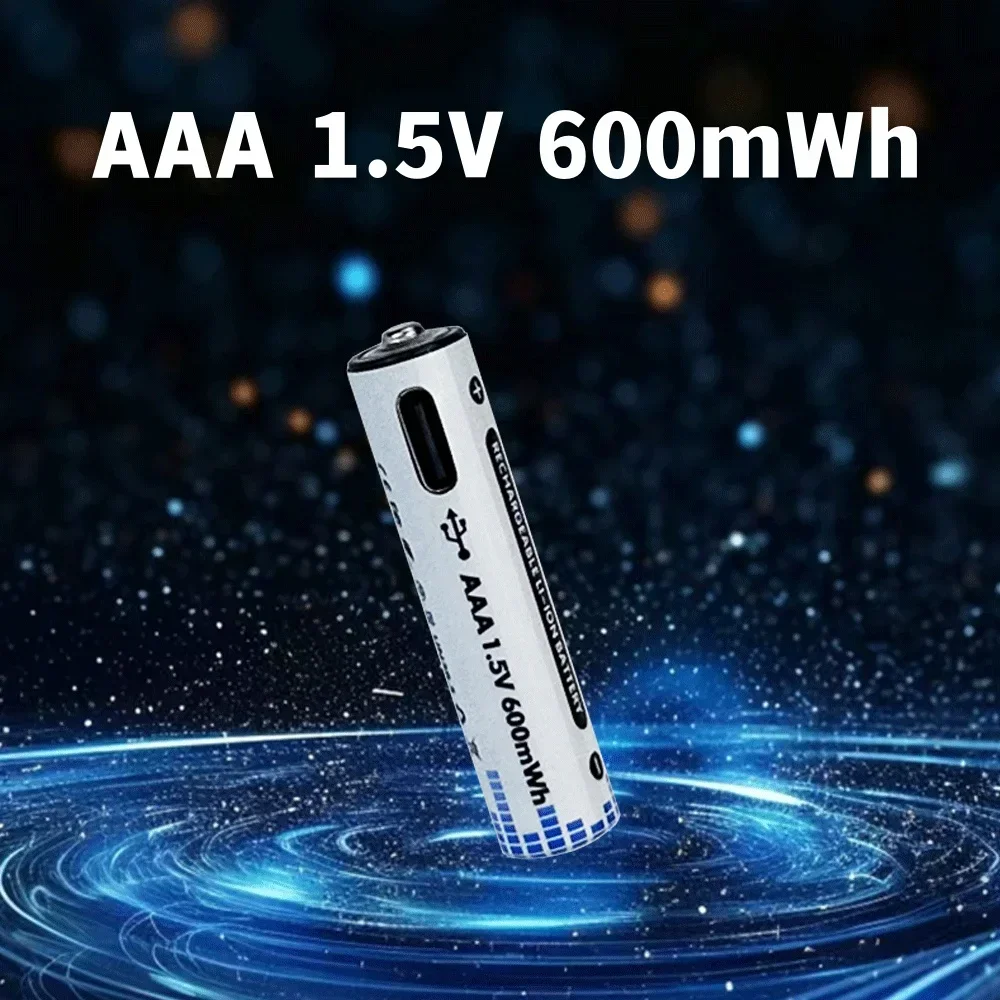 Перезаряжаемая литиевая батарея AAA 1 5 в МВт/ч быстрая зарядка через USB