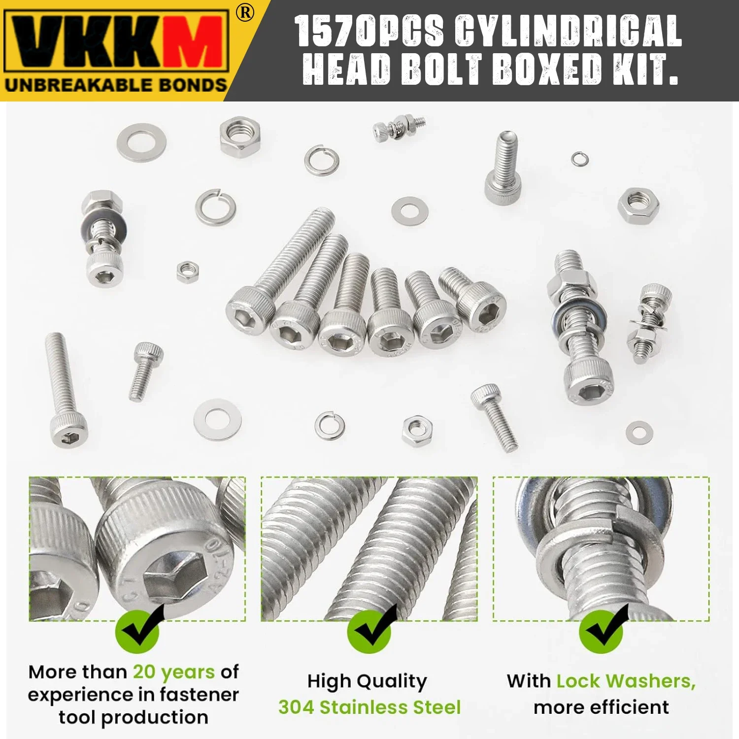 Набор для сортировки метрических болтов гайки и шайбы блокировочные 1570 шт. Фреза