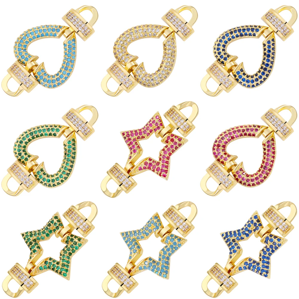 

Juya Handmade 18K Gold Plated Decorative Charms Connector Clasps Accessories For DIY Women Metal Mesh Chains Jewelry Making