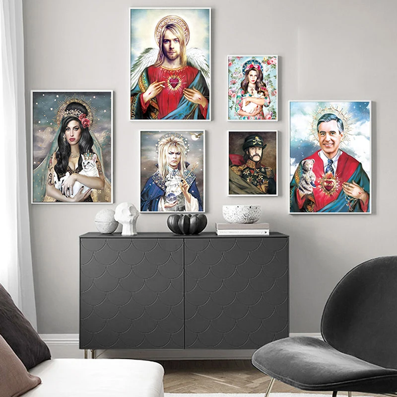 

Virgin Mary Portrait Canvas Painting Posters and Prints Wall Art Picture Home Decor Living Room Catholic Church Besdroom Mural