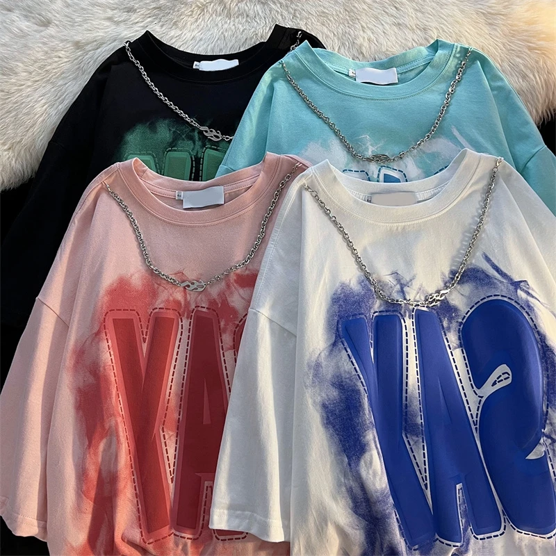 

Summer New Ins Trend Loose Women T-Shirt Fashion O-Neck Letter Print Oversize Tops Short Sleeve Casual T-Shirt Tops