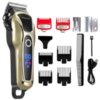kemei professional hair clipper hair cutting machine trimmer for men cordless trimmer lcd display barber clipper styling tools 5