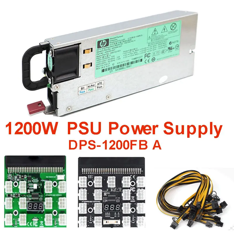 

1200W Server Power Supply for HP DL580G6 G7 psu Cables Breakout Board Mining PSU MINE POWER for PC