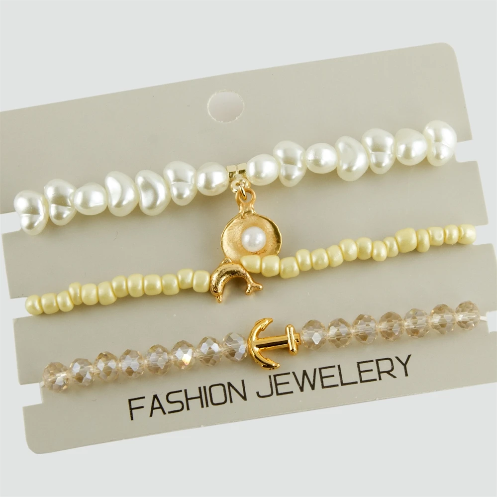 

3 pcs luxury pearl crystal bracelet