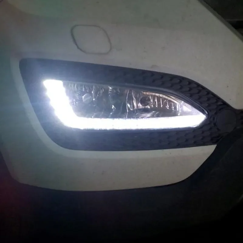 Светодиодные дневные ходовые огни для Hyundai Santa Fe IX45 2013-2015 Plug & Play