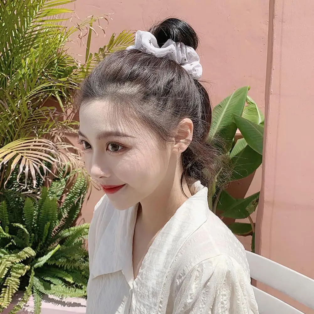 

Hair Band Elegant Washable Hairstyle Decoration Shiny Star Girls Hair Rope Ponytail Holder for Dating
