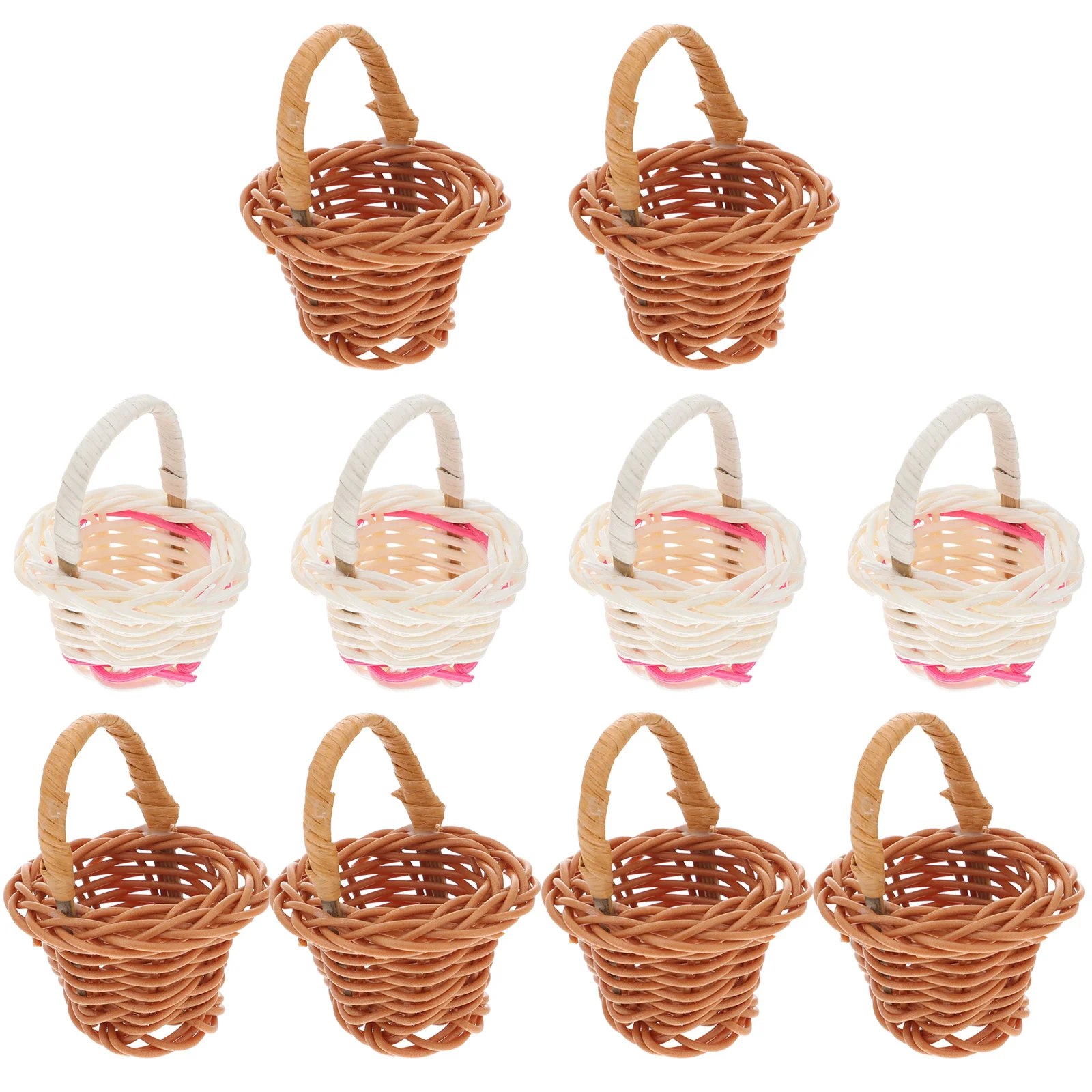 

Basket Mini Baskets Woven Flower Miniaturerattanwicker Picnic Tiny Decor Toy Easter Smallstorage Handle Ornament Rustic Willow
