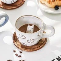 funny mug with animal inside dog figurine coffee cup 3d cat ceramic funny cartoon animal tea milk cups unique birthday gift