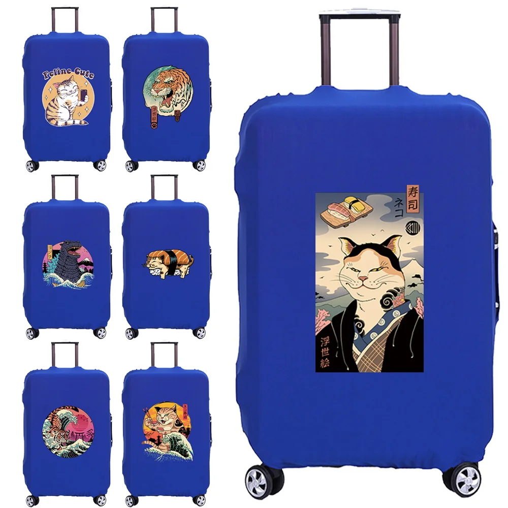 

Elastic Travel Luggage Protective Cover Cat Print Anime Traveler Accessories Suitcase Universal for 18-28" Duffle Protect Case