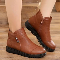 womens winter shoes wide fit ladies boots flat heel plush shoe autumn for women black ankle boots zipper korean style boots