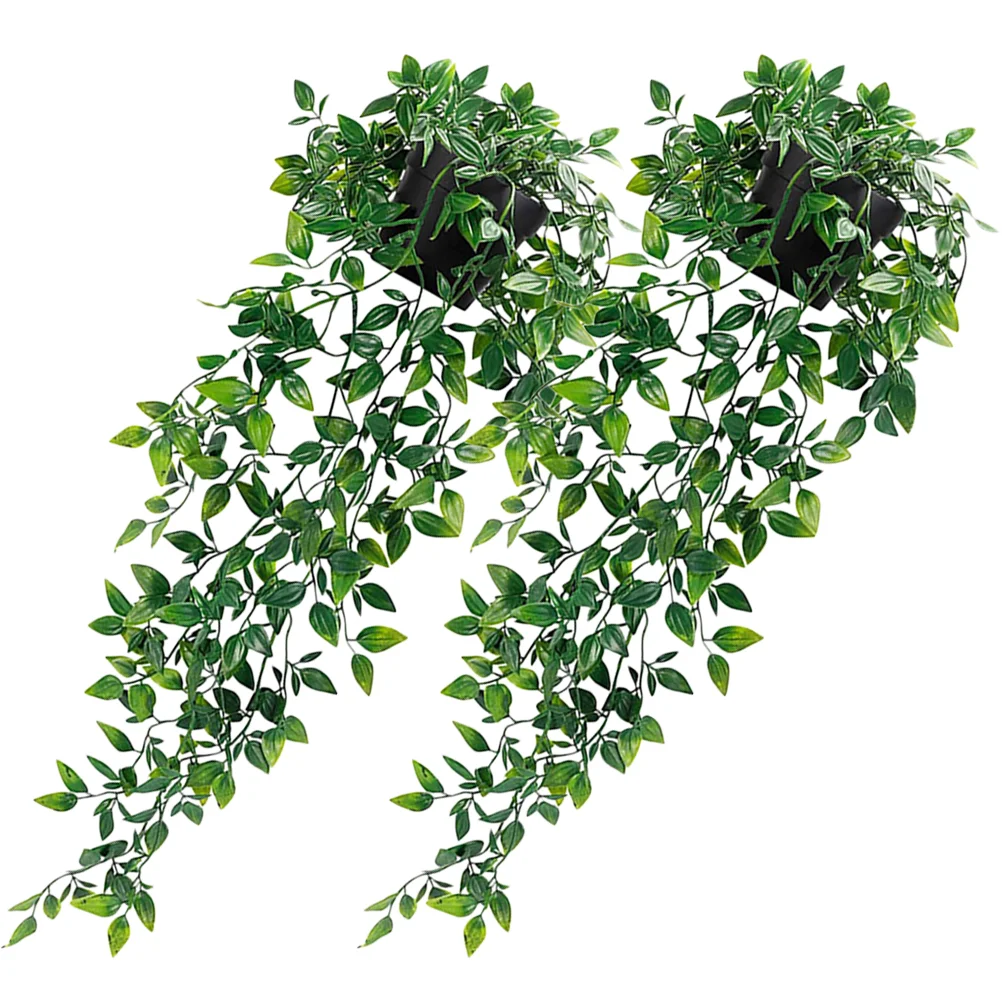 

Hanging Artificial Fake Potted Faux Ceiling Trailing Leaves Ivy Kitchen Wall Pot Greenery Indoor Vine Decor Pots Garden Decors
