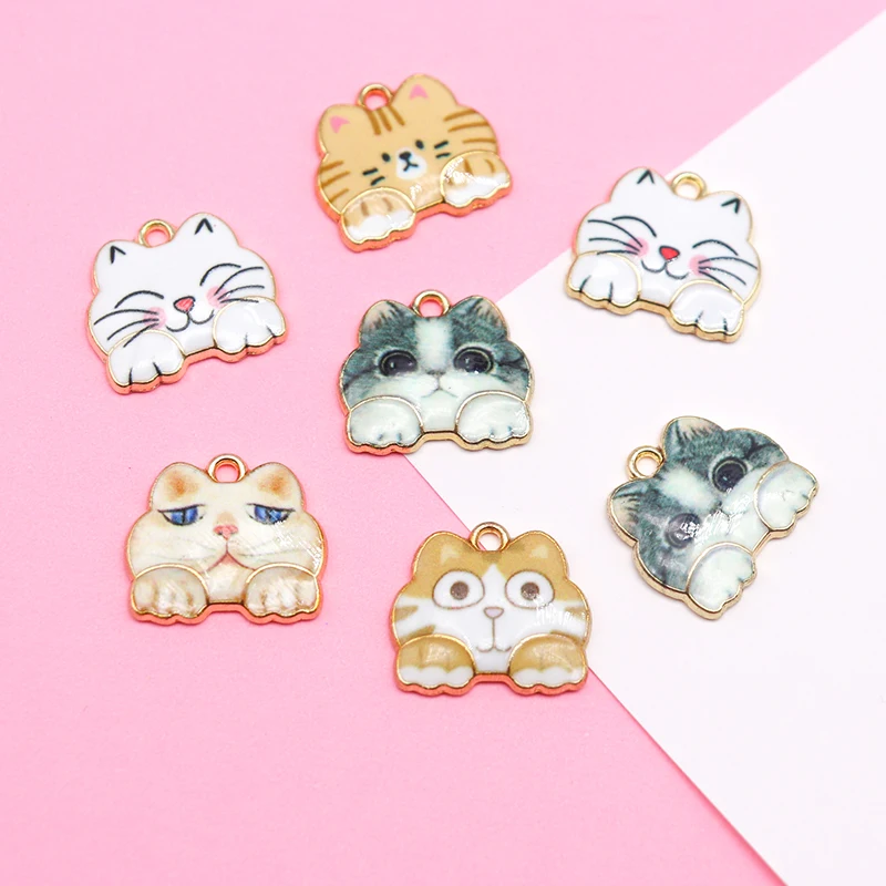 Металлические подвески в виде маленькой кошки для изготовления ювелирных