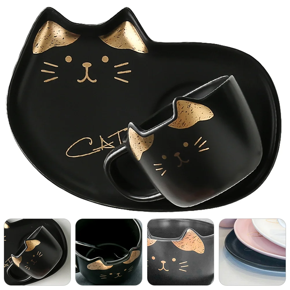 

Cat Coffee Cup Saucer Water Mug Cups Saucers Ceramics Drink Student Espresso Mugs