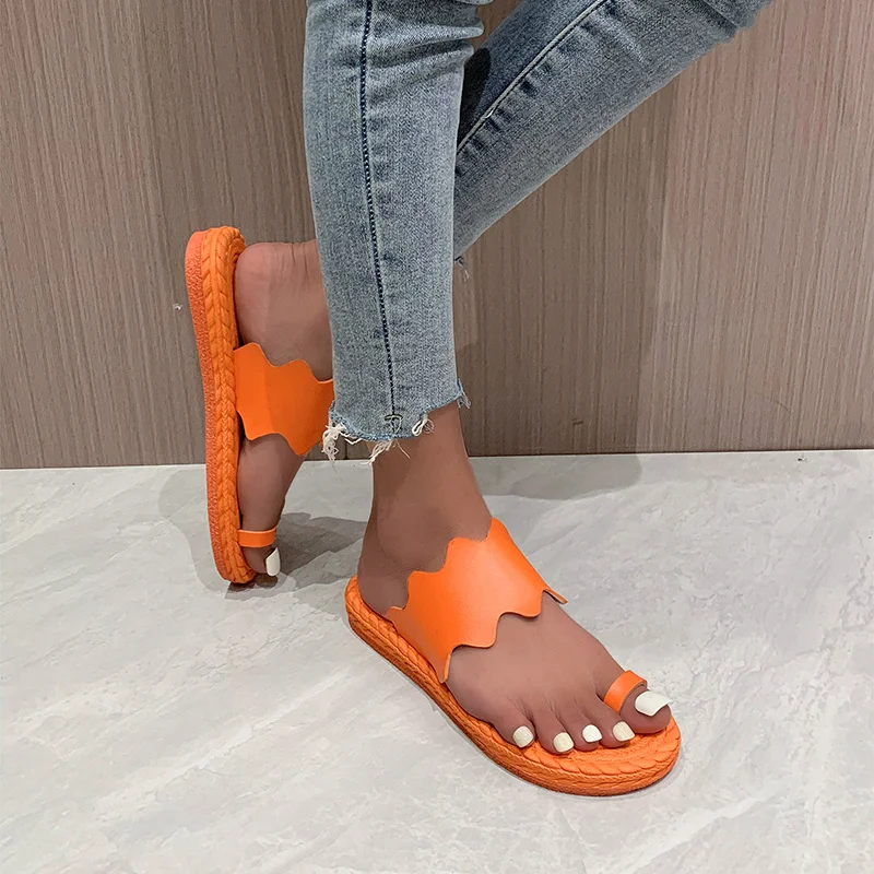 Fashion Slippers Women 2023 Summer Ladies PU Leather Luxury Sandals Woman Breathable Casual Shoes Female Flip Flops Flats Femme