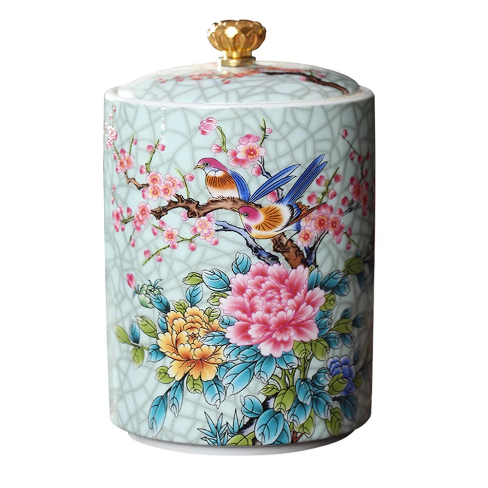 

1pc 550ml Sugar Jar Ceramic Tea Canister Porcelain Coffee Jar