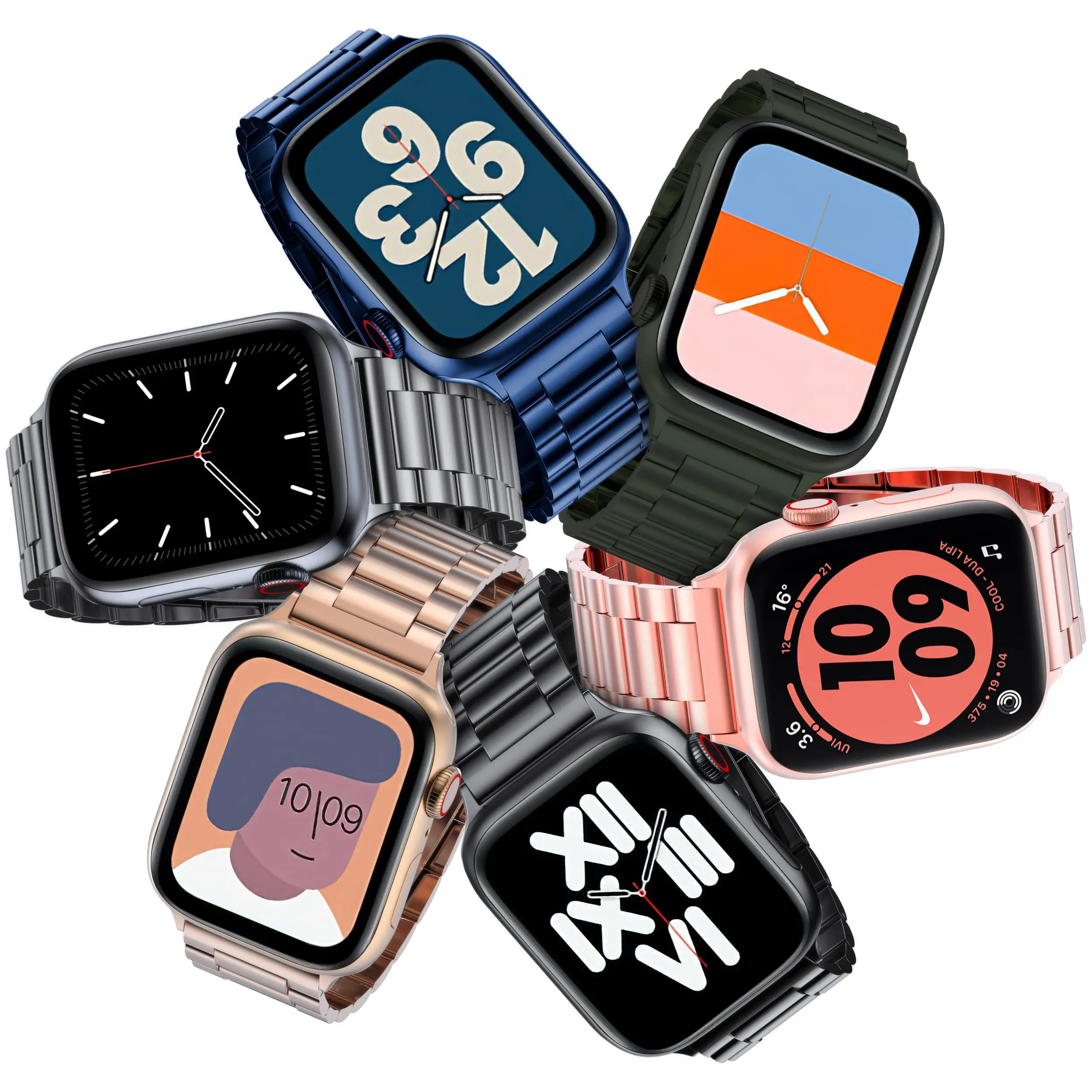 Strap for Apple watch band 44mm 40mm 38mm 42mm 45mm 41mm Stainless Steel bracelet watchband iWatch Series 7 6 SE 5 3 accessories