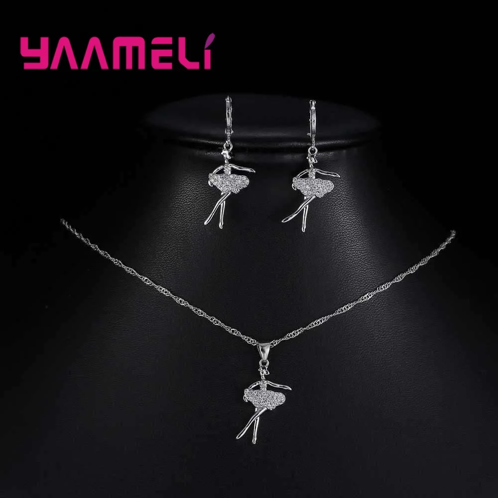 Женское колье с длинной цепочкой подвеска для балерины кристаллами подарочные