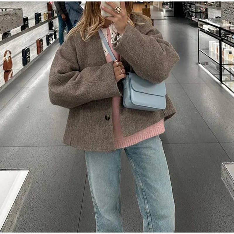 [modx] Модная женская повседневная куртка на пуговицах с v-образным вырезом и