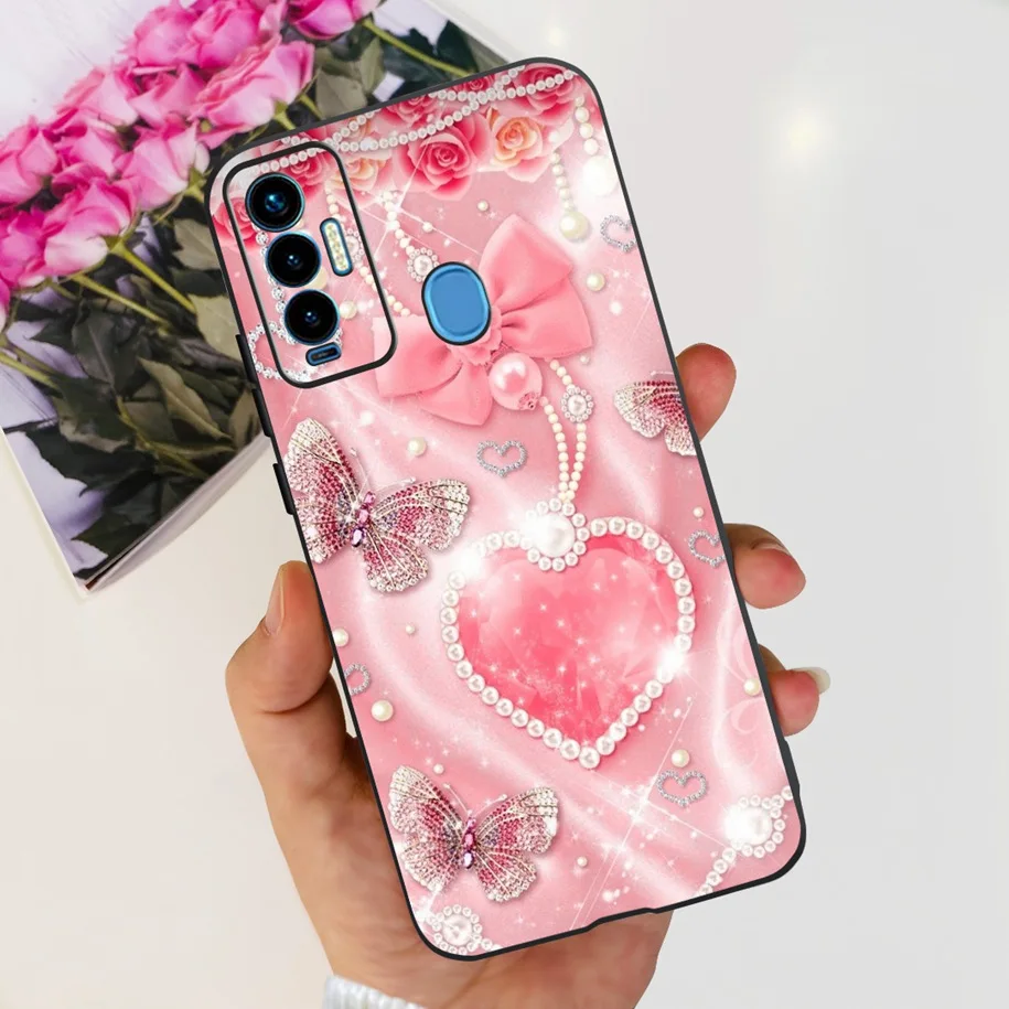 For Tecno Camon 18i Case CG6 Cute Panda Butterfly Cartoon Soft Silicone TPU Cover Tenco Phone Camon18i Fundas