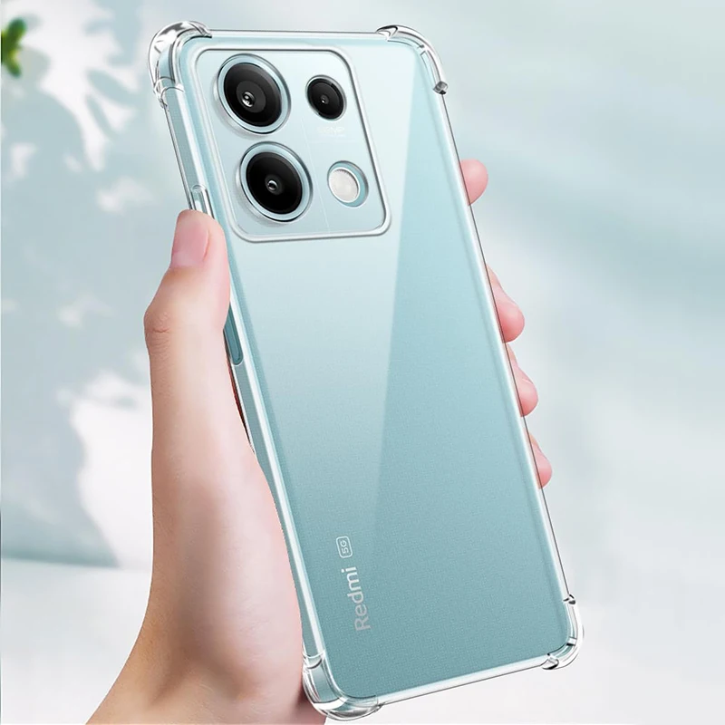 Ударопрочный силиконовый прозрачный чехол для Xiaomi Redmi 13C 12C Note 13 12 12S 12T Pro Plus + 4G 5G