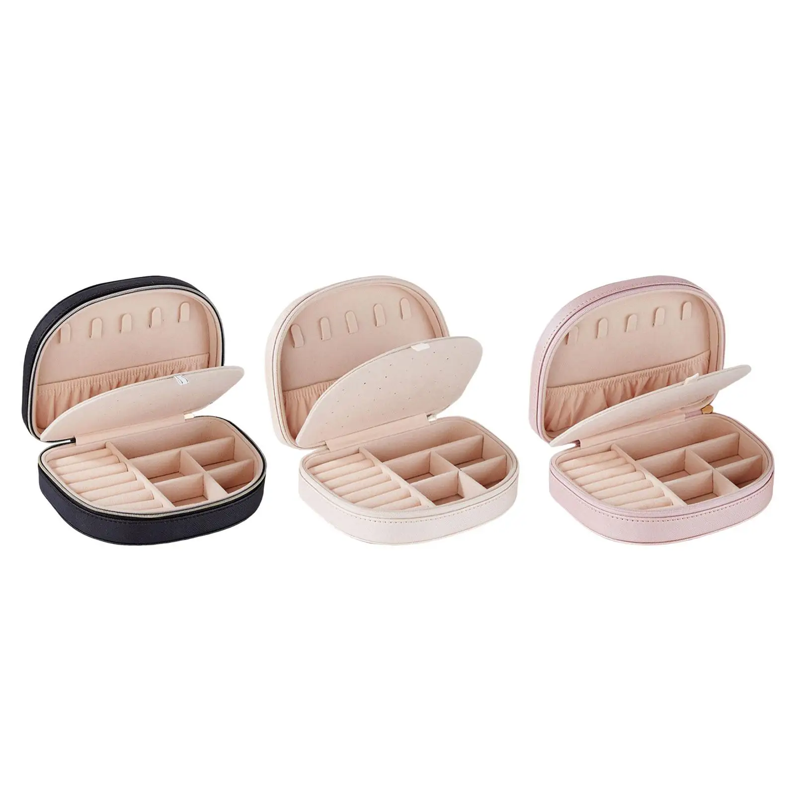 

Travel Jewelry Case Portable Jewelry Bag Storage Holder Earring Organizer Removable Tray for Earring Stud Rings Hairpiece Bead