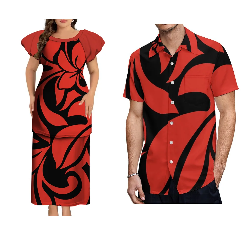 Повседневное женское длинное платье с круглым вырезом полинезийский этнический