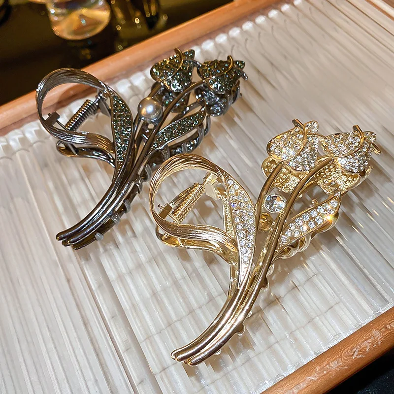 

Элегантная шпилька для волос в виде тюльпана с искусственным жемчугом