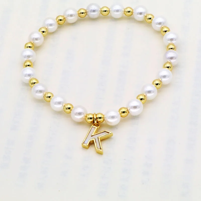Алфавитный браслет MIGALofe на заказ бусины из натурального жемчуга шарм 26 дюймов