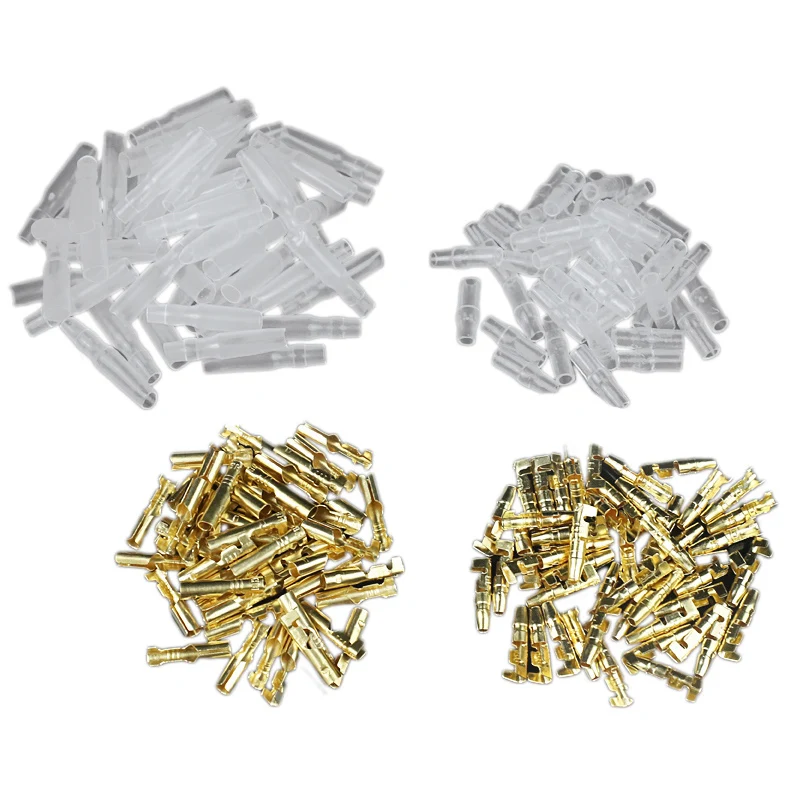 

Car Electrical Wire Connector Diameter 4Mm Pin Set 50Sets=200Pcs Female + Male + Case Cold Press Terminal