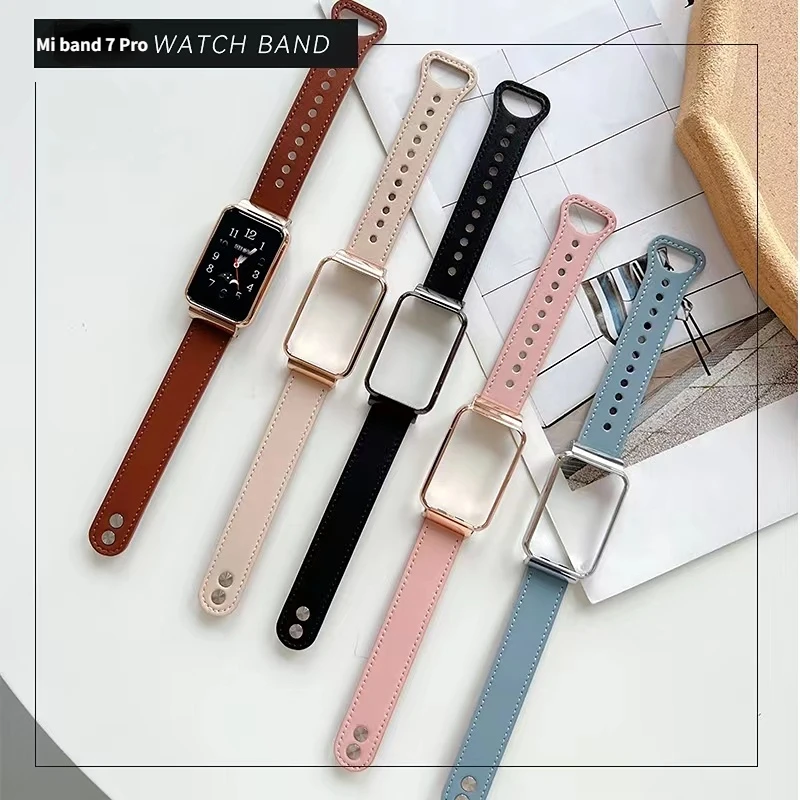 Genuine leather Strap For Xiaomi Mi band 7 Pro Replacement Correa Bracelet Wristband For Miband 7 pro Smart Watches Watchband