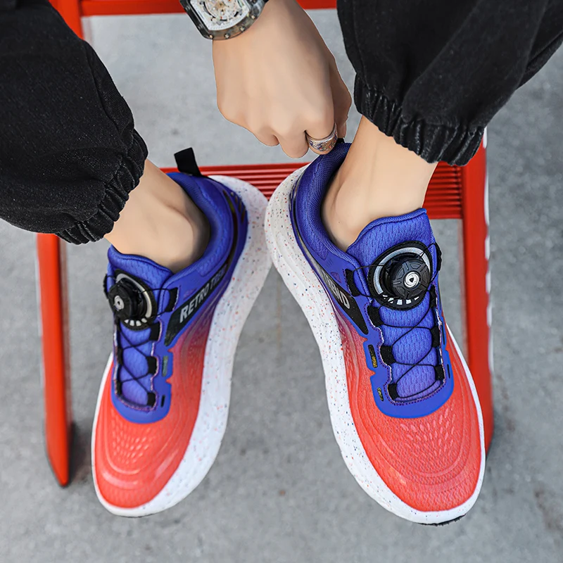 Hot Sales Men Free Running Shoes Men Rotating Button Sports Jogging Shoes Women New Unisex Athletic Training Shoes Male Footwear